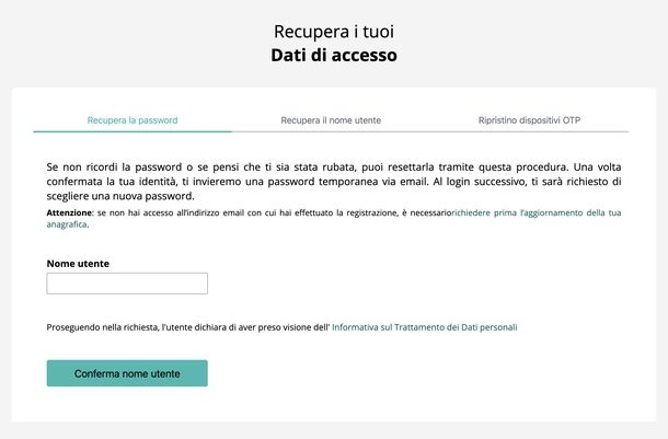 Cambiare password SPID Namirial