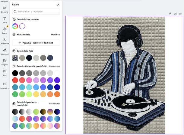 Mettere sfondo colorato Canva Web