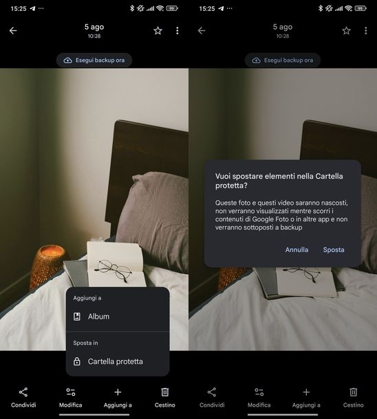 Nascondere foto Google Foto Android