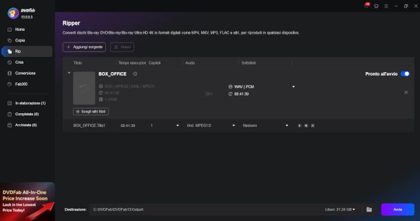 schermata DVDFab Ripper