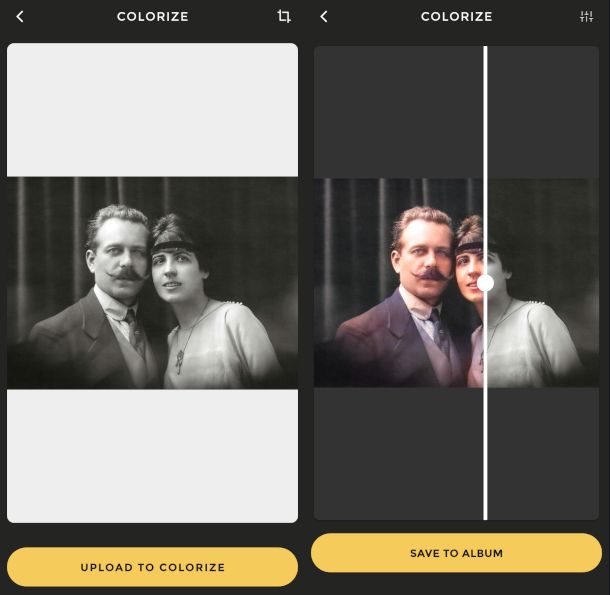 schermate app Colorize B&W Photo Colorizer
