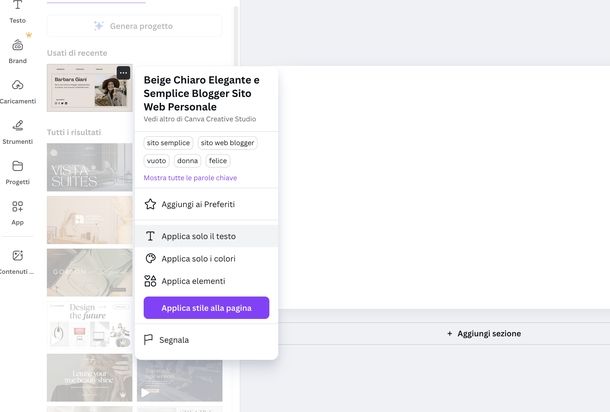 Creare sito Web con Canva