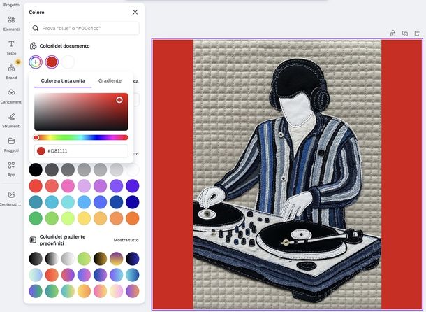 Mettere sfondo personalizzato Canva Web