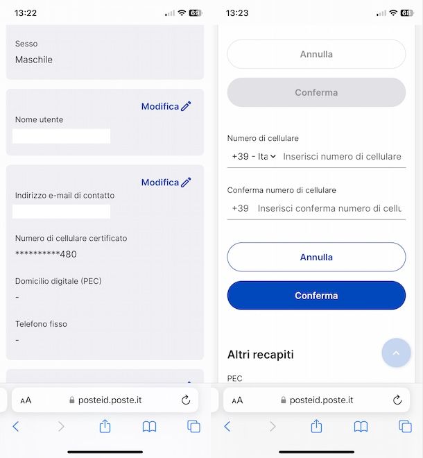 Cambiare cellulare certificato PosteID