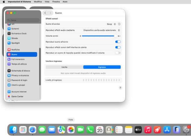 Volume microfono macOS