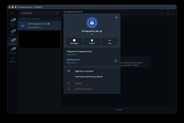 Bot Telegram @EURegulation