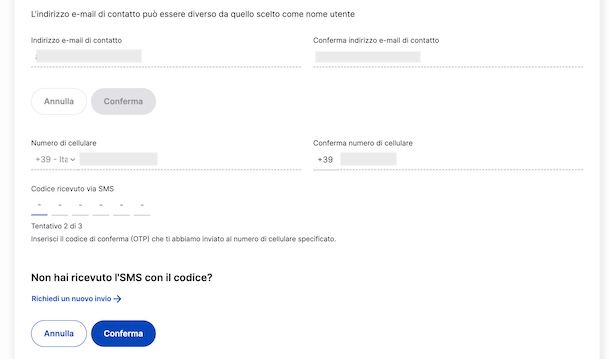 Modificare numero di telefono PosteID