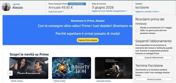 Disdire Amazon Prime