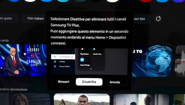 Disattivare Samsung TV Plus