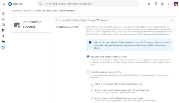 Funzionalità intelligenti Google Workspace