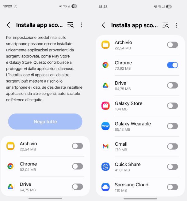 Procedura alternativa per installare WhatsApp su Samsung