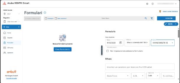 Creazione di un formulario