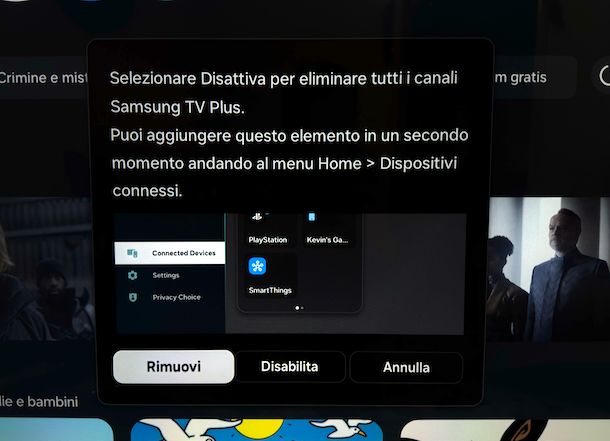 Rimuovere icona Samsung TV Plus da Smart Hub