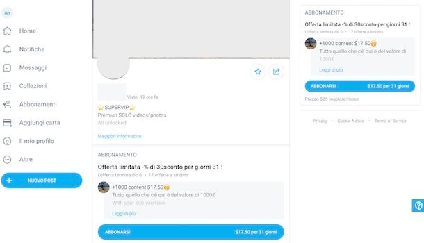 Abbonarsi a OnlyFans