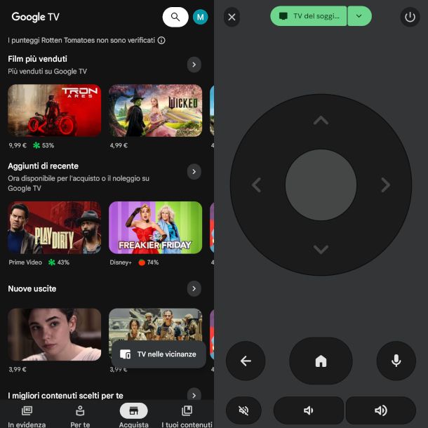 schermate app Google TV