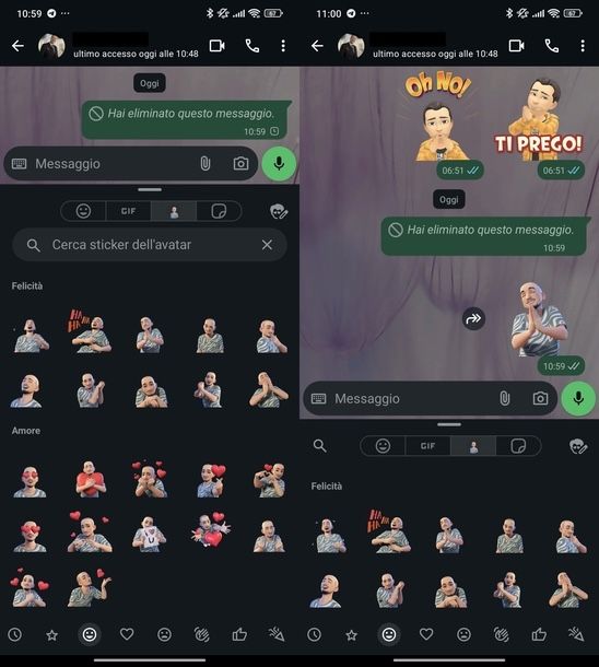 Creare avatar per WhatsApp Android