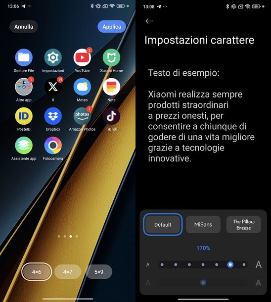 Ridimensionare schermo Android