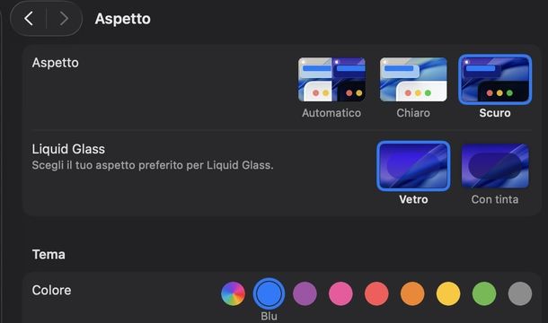 Attivare Liquid Glass su Mac