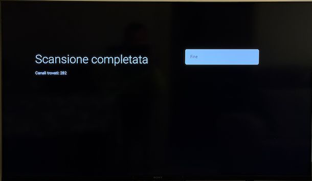 Sintonizzazione automatica Smart TV Sony