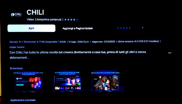 Scaricare app CHILI Smart TV Samsung