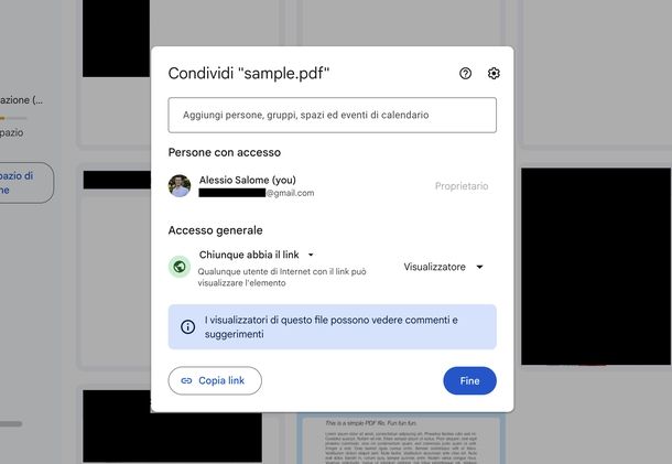 Caricare PDF su Google Drive Web