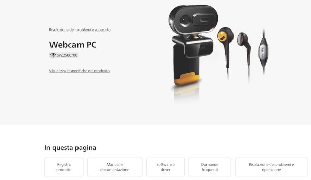 esempio download driver webcam