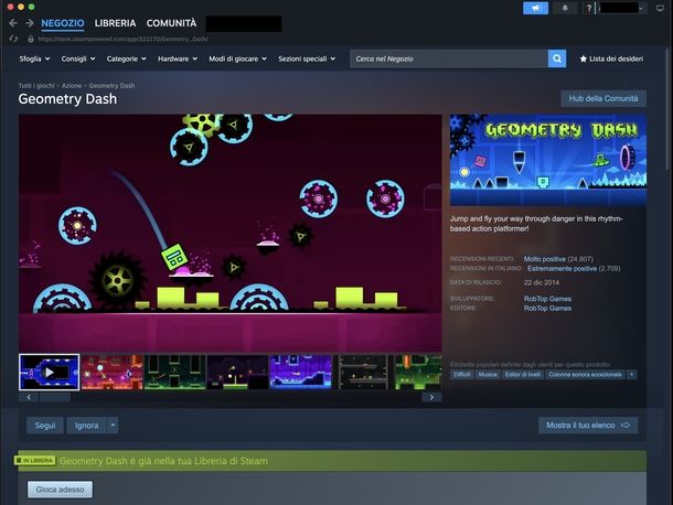 Installare Geometry Dash macOS
