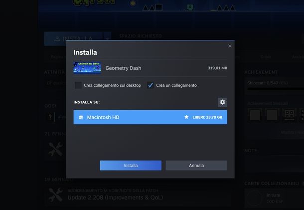 Installare Geometry Dash macOS