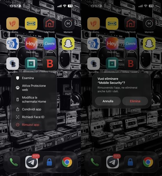Disinstallare Bitdefender iOS