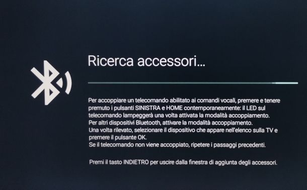 ricerca dispositivi Bluetooth su Smart TV