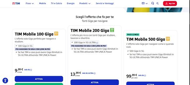 offerte tim solo internet