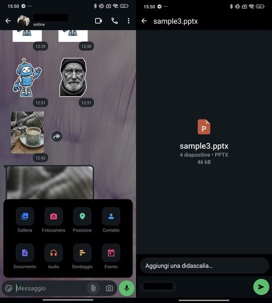 Condividere PowerPoint WhatsApp Android