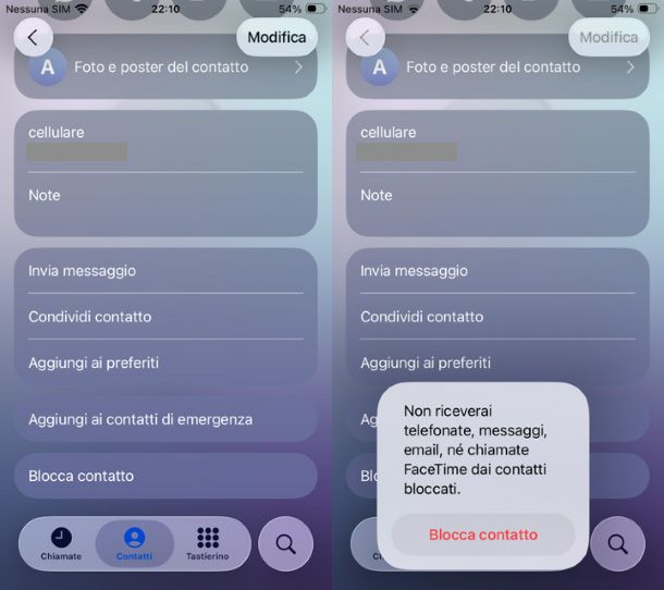 Bloccare numero di telefono su iOS