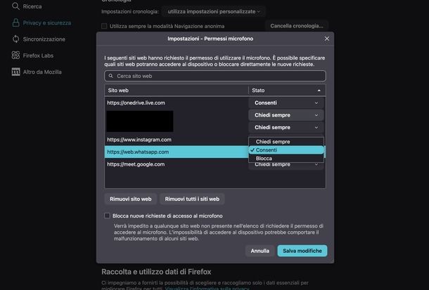 Attivare microfono su WhatsApp Web