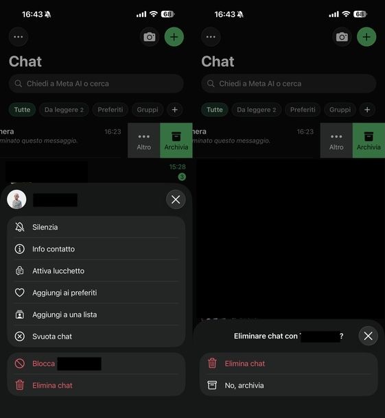 Cancellare messaggi WhatsApp senza leggerli iOS