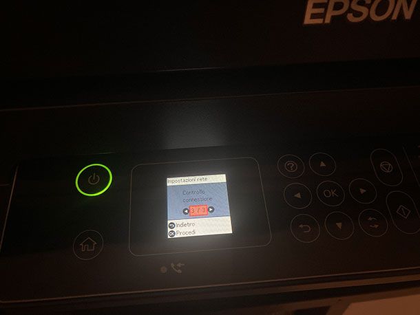 Come verificare il funzionamento della rete Wi-Fi sulla stampante Epson dalla stampante