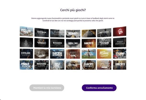 Disattivare Amazon Luna Premium