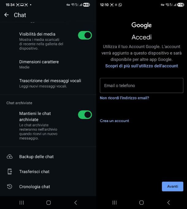 Come cambiare account su WhatsApp