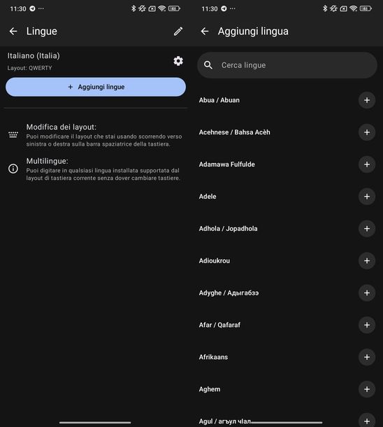 Cambiare lingua tastiera SwiftKey Android