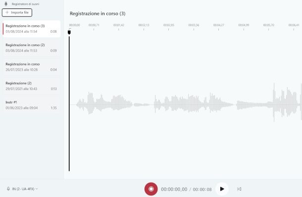 schermata app Registratore di suoni