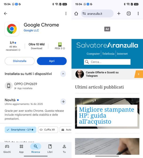 Google Chrome su Android
