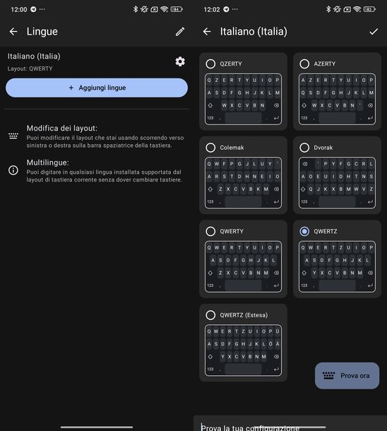 Cambiare layout tastiera SwiftKey Android