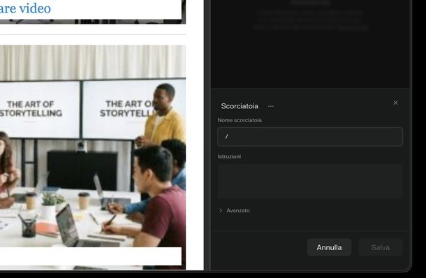 Creare scorciatoia Comet