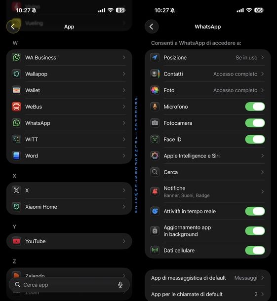 Attivare microfono su WhatsApp iPhone