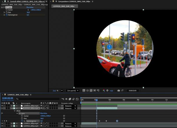 impostazione animazione su After Effects