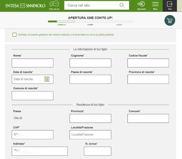 Modulo Intesa Sanpaolo