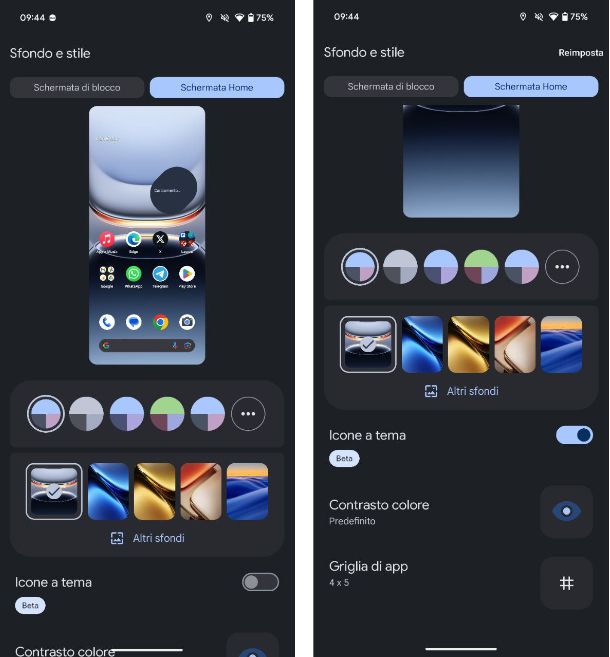 Personalizzare icone