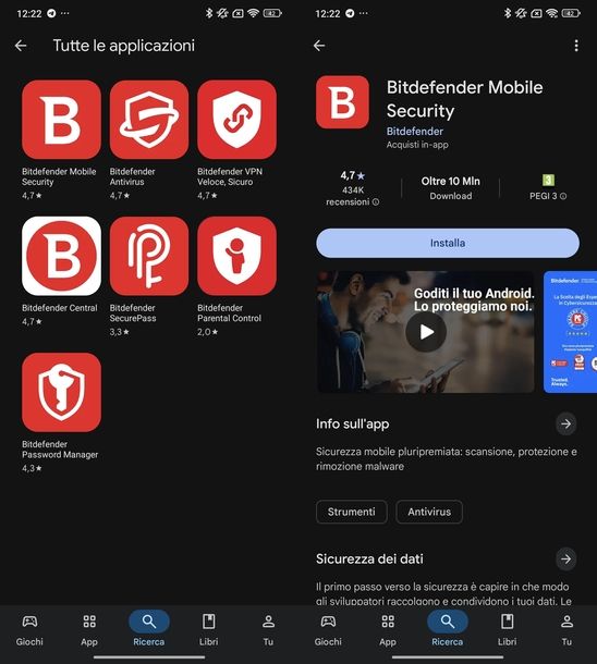 Bitdefender app Android