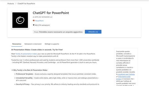 Twistly estensione PowerPoint