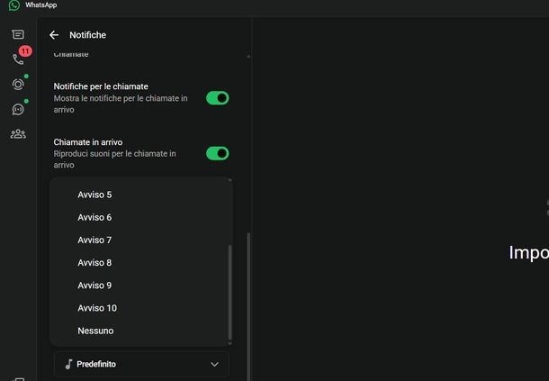 Cambiare suoneria WhatsApp Windows